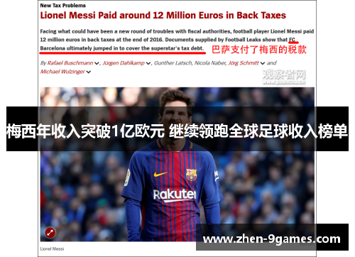 梅西年收入突破1亿欧元 继续领跑全球足球收入榜单